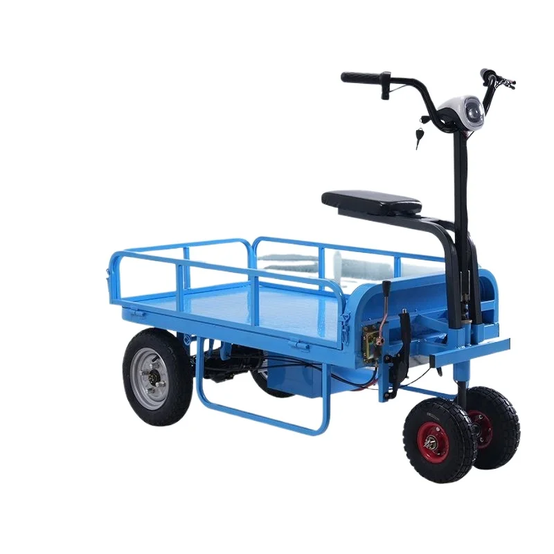 LMM, electric flatbed truck reversing donkey trolley construction site construction transportation