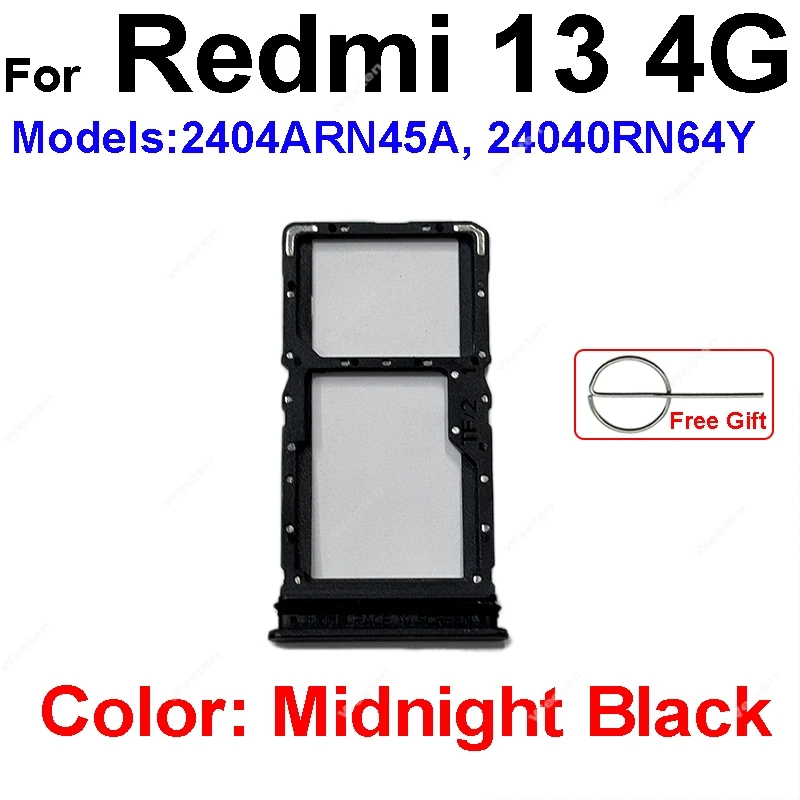 Eonpam Double Slot SIM Pour Xiaomi Redmi 13C 4G - Plateau Carte SIM + Éjecteur (Bleu)