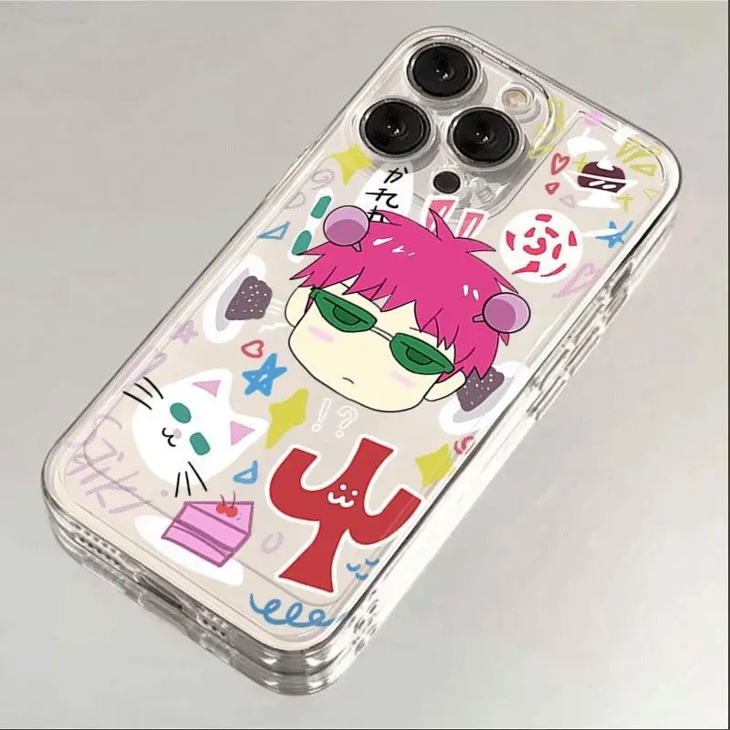 Hot Comics Saiki Kusuo Cute Kitty Boy Phone Case For Xiaomi Redmi Note 13 12 12S 12C 11 10 10C A1 A2 A3 Pro Plus 4G 5G TPU Cover