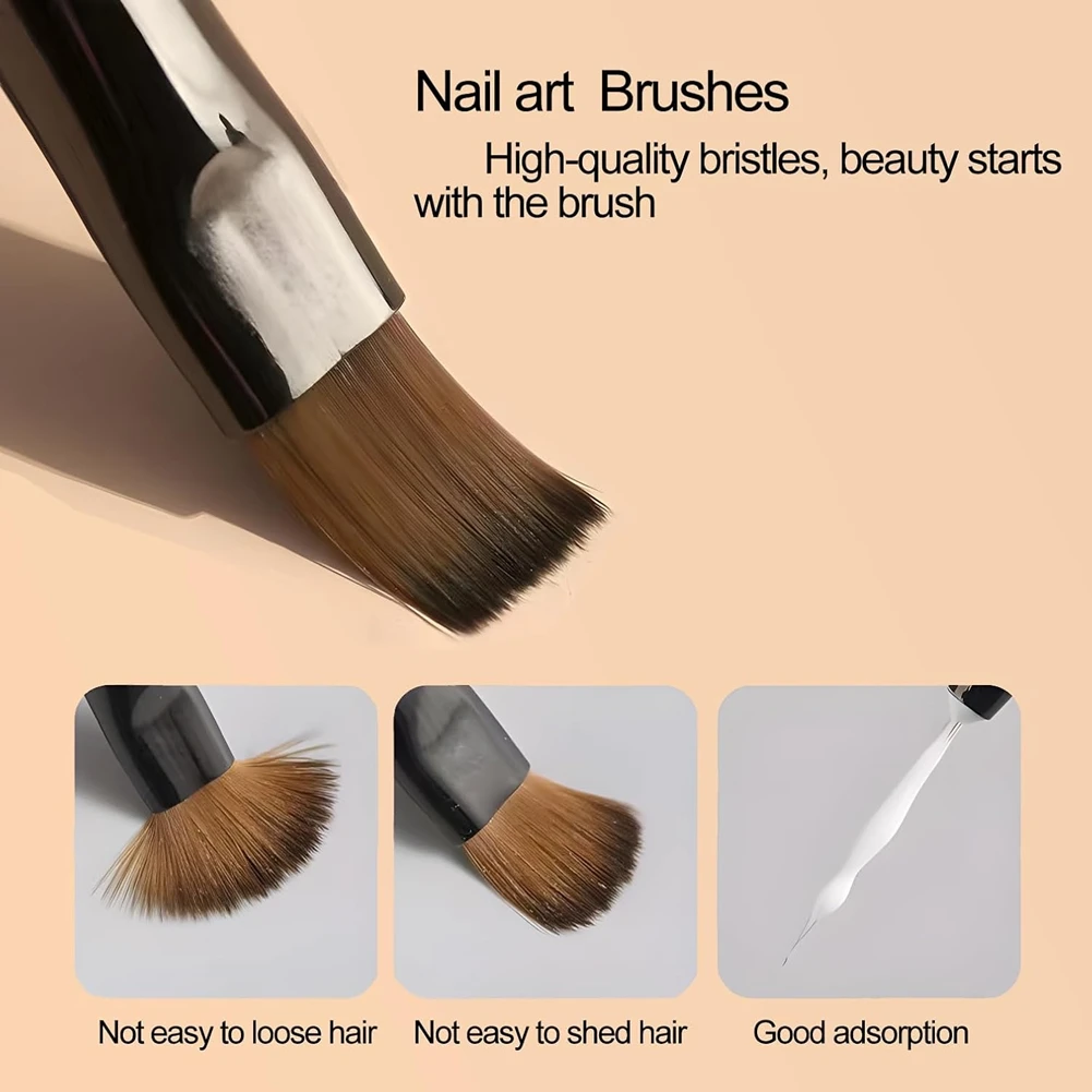 

ABIT 9 Pcs Nail Art Brushes Set Nail Art Design Pen Painting Tools Nail Extension Gel Brush