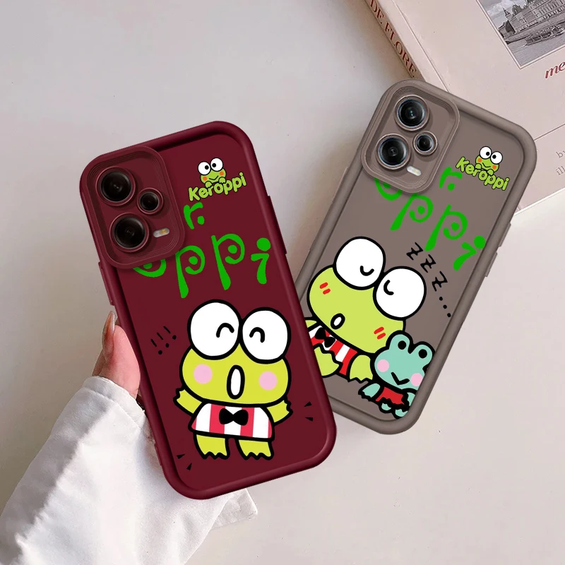 Kero Kero Keroppi Cartoon Art Eye Ladder For Xiaomi Redmi Note 13 12 12C 11 11S 10 10C 10A 9C 9A Pro 5G Back Phone Case