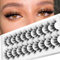 10 Pairs of 8D Fake Eyelashes, Naturally Fluffy, Eye-Catching And Long-Lasting Makeup, Creating a Dazzling Effect