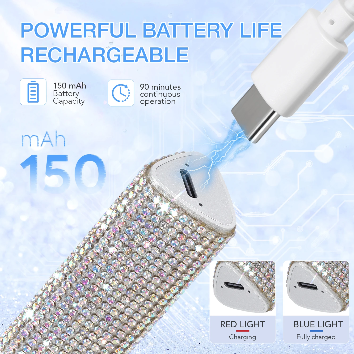 Mini Handheld UV LED-nagellamp Draagbare gel-nagellakdroger met diamantdecoratie 2 timerinstellingen Snel voor thuisreizen