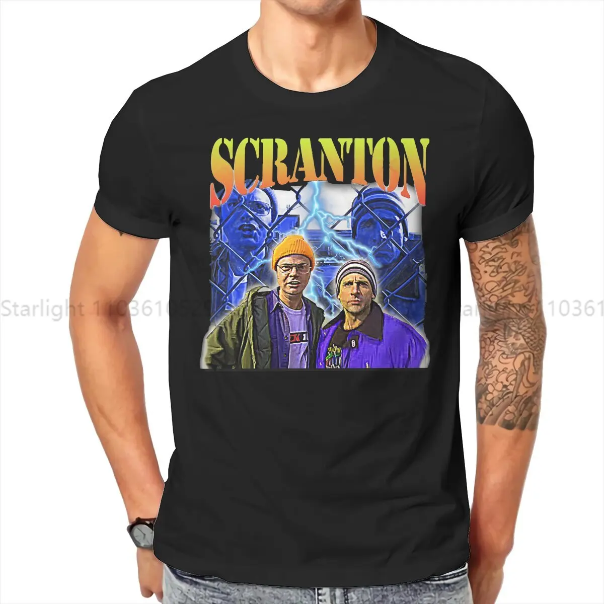 

Креативная Мужская футболка для офиса Scranton The Electric City, футболка с круглым вырезом, в стиле хип-хоп, подарок, одежда для улицы