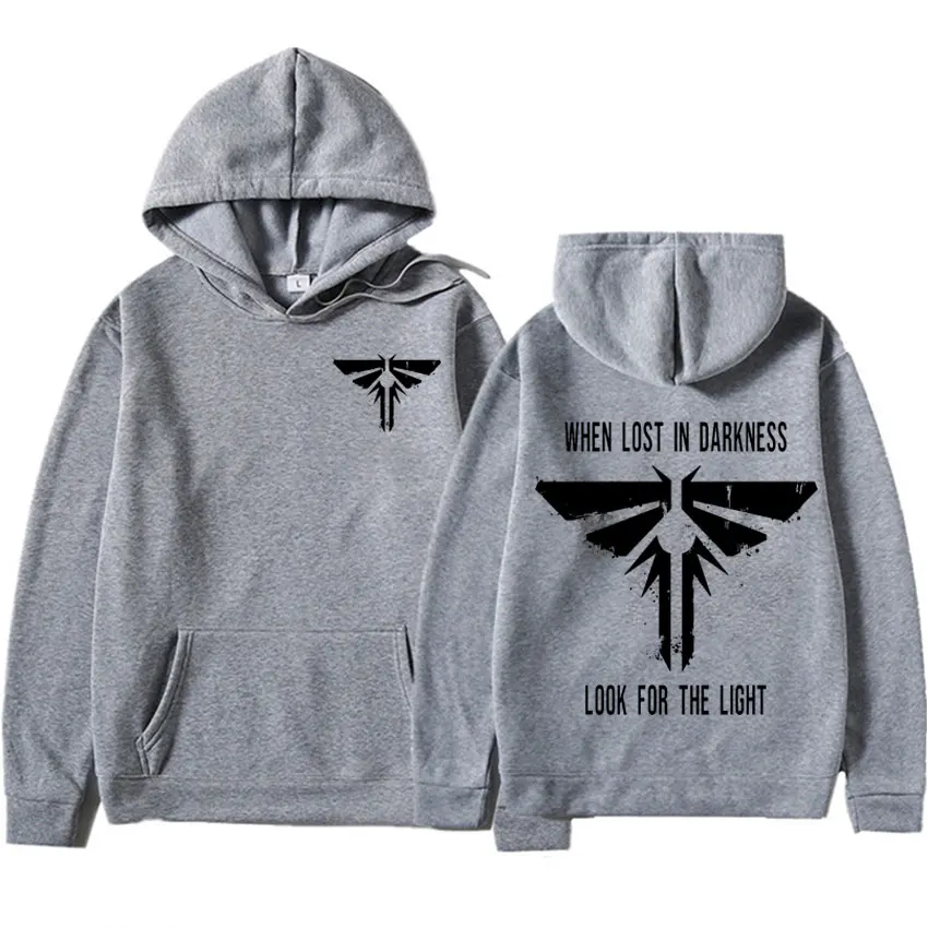 The Last of Us Harajuku Hoodies Hipster When Lost in Darkness Look for The Light Firefly Hoodie Mens Women Aesthetic Sweatshirts