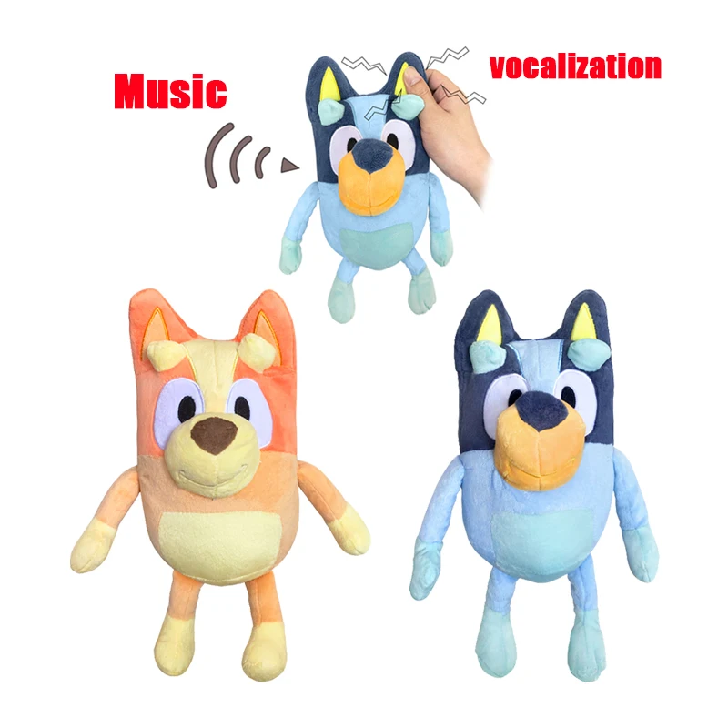 Bluey And Bingo Electric Doll 30cm Bluey Dog English Voice Cartoon Vocalizable Music Anime Doll Toy Children\'s Children Gift Toy
