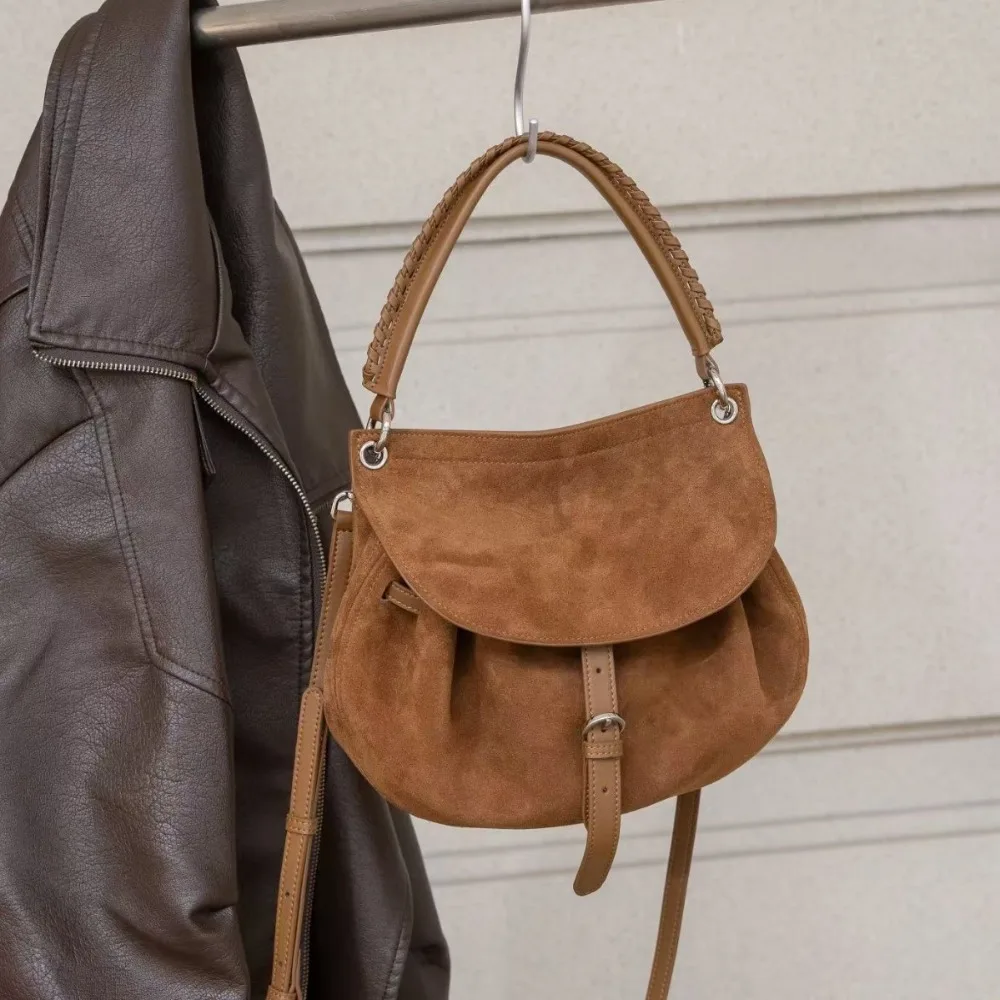 Frosted Retro Crescent Texture High-quality High-end Light Luxury Versatile Underarm Fashionable Shoulder Oblique Span Bag
