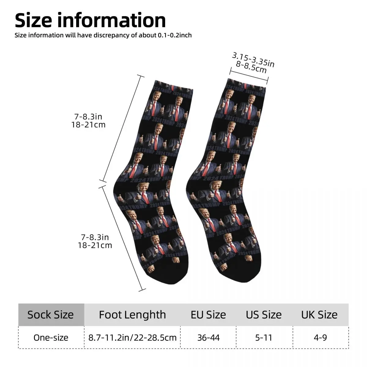 Donald Trump Presidential Stockings Presidential Election Custom Leisure Socks Autumn Anti Slip Socks Men Comfortable Socks