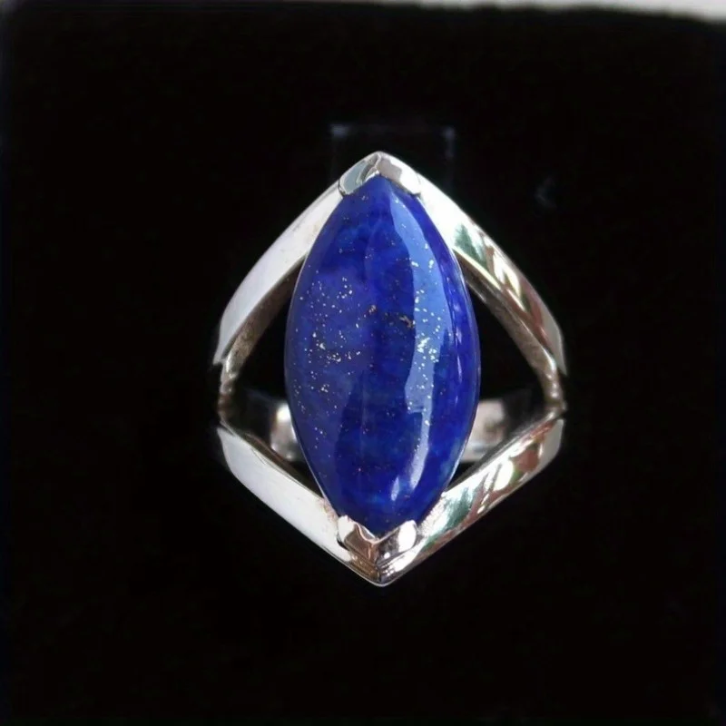 Fashionable and Elegant Vintage Blue Horse Eye Ring, Daily Banquet Dress, Handmade Accessories, Celebration Anniversary Gift
