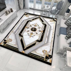 Light Luxury Marble Rugs Living Room Decoration Hotel Lobby Sofa Area Non-slip Floor Mats Washable Soft Bedroom Cloakroom Carpet