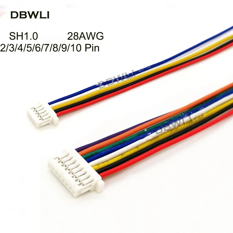 5 sztuk SH 1.0 złącze kabla drutu DIY SH1.0 JST 2/3/4/5/6/7/8/9/10 Pin linia elektroniczna pojedyncze podłącz wtyczka terminalowa 28AWG 10cm