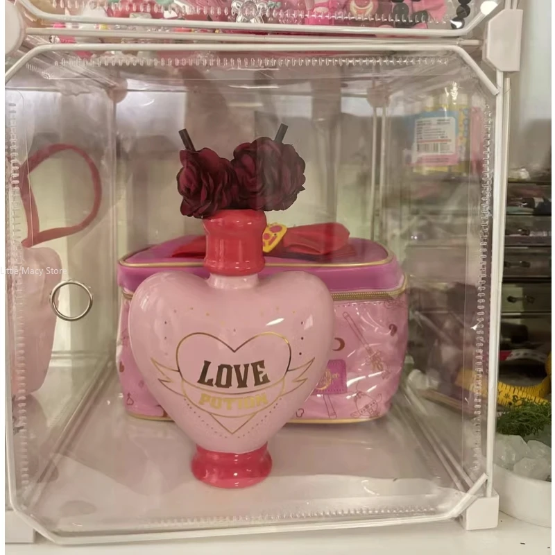 Creative Love Potion Ceramic Vase Pink Girl Heart Design Spotted Dog Design Home Decorations Gift Figurines   Flower Vase