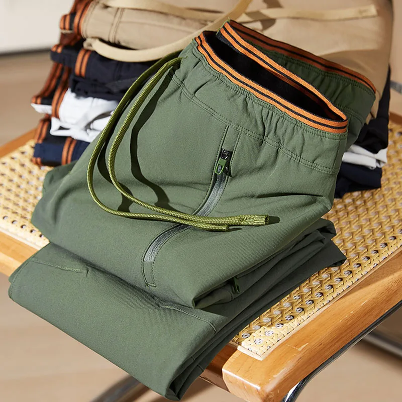 

High-end Autumn Pocket Zipper Windproof Waterproof Sport Pants Men's Straight Outdoor Quick-Drying Shock Pants Casual Sleeping P