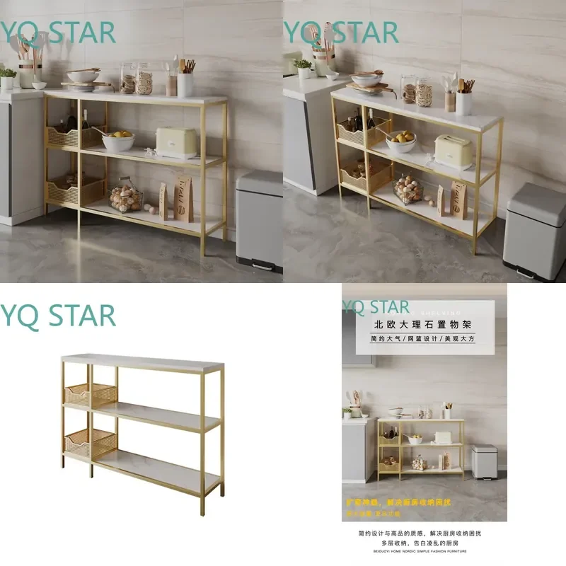 Multi Layer Storage Rack for Small Apartments Microwave Oven Cabinet with Locker Desk for Small Spaces Compact Kitchen
