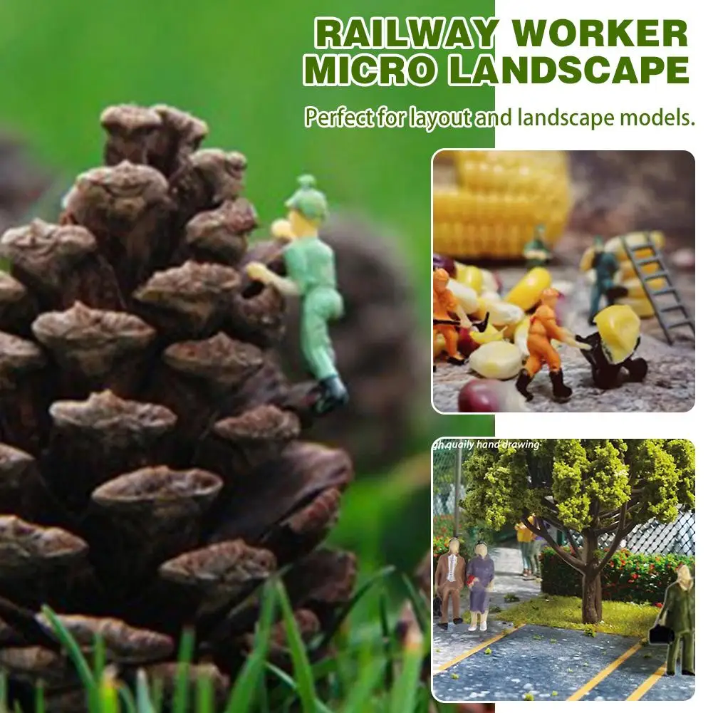 Model Train Track Railroad Worker People Figures With 1:87 Random HO Worker/stand Scale Garden Mini Home 1pcs Tools Ornamen P4N8