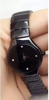 High Quality  N Mens Women Black White Ceramic Watch Lovers Round Quartz Casual Wristwatch Sport Watches