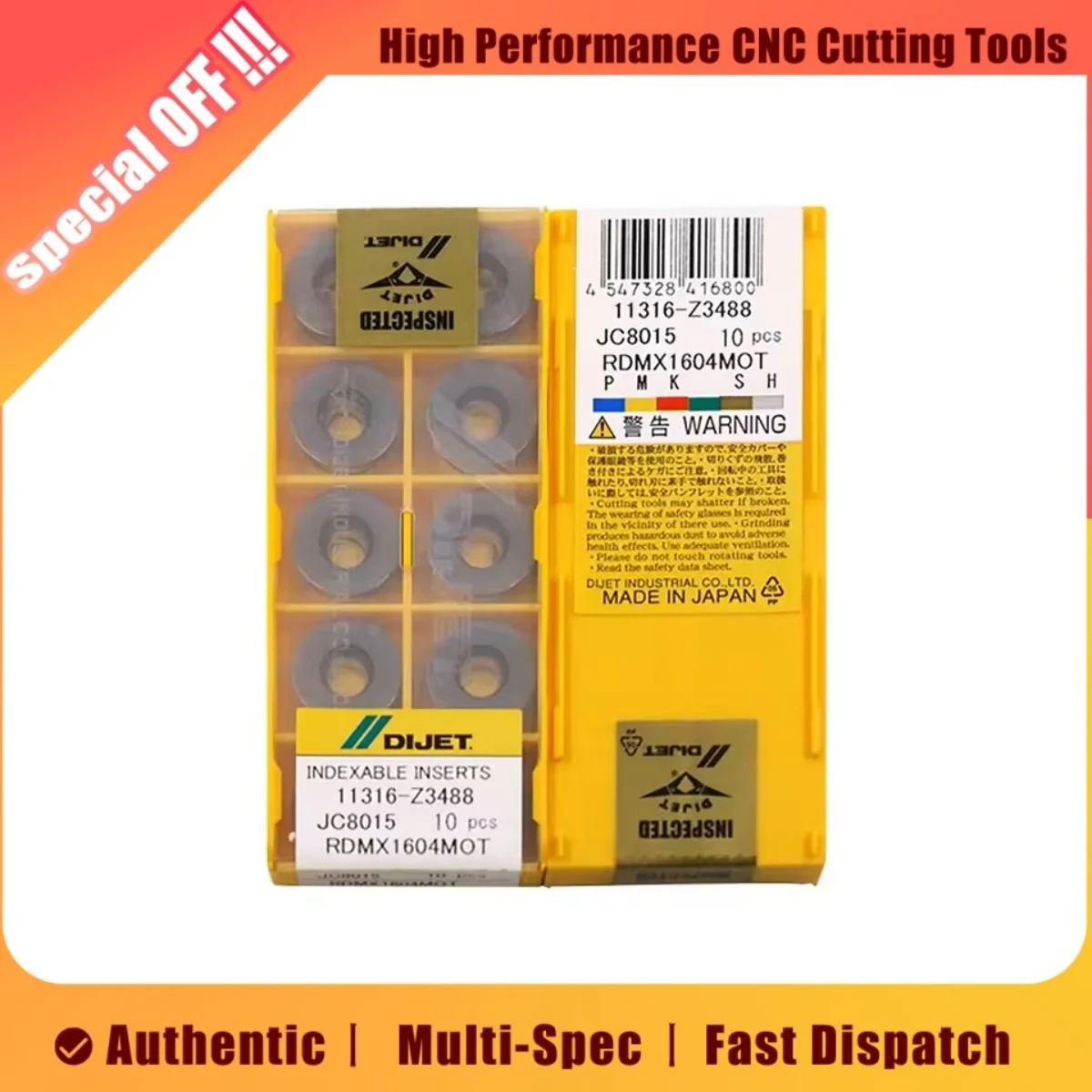 

Original RDMX1604MOT JC8015/JC5118 Milling & Turning Cutters