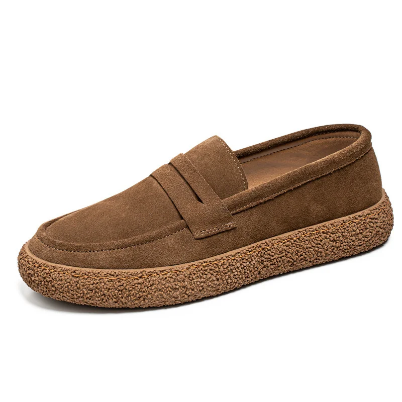 Fashion Vintage Men Casual Shoes Classic Flats Slip-On Men\'s Loafers Shoes Comfortable Suede Moccasins Male Lazy Driving Shoes