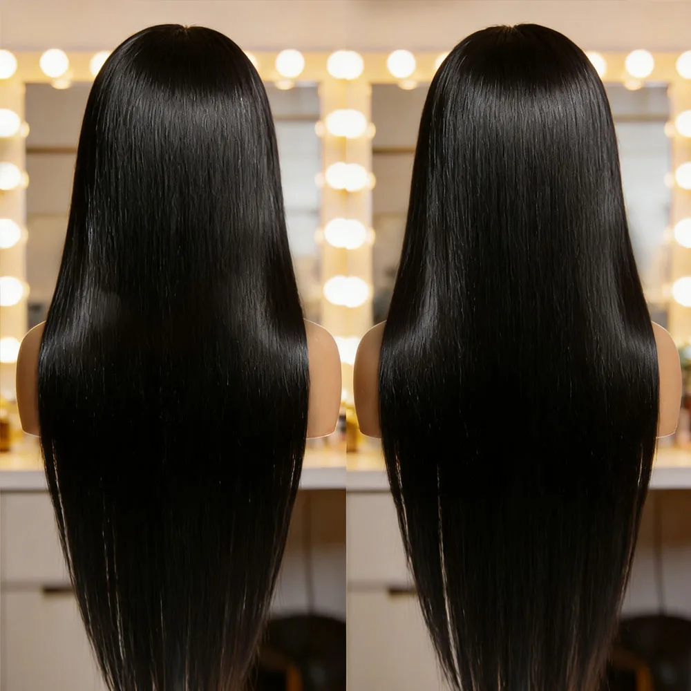 

Парик из 100% натуральных человеческих волос, 220% густоты, прямой, с полностью прозрачной кружевной основой 360, HD кружево 13x6, длиной 30-40 дюймов, для чернокожих женщин