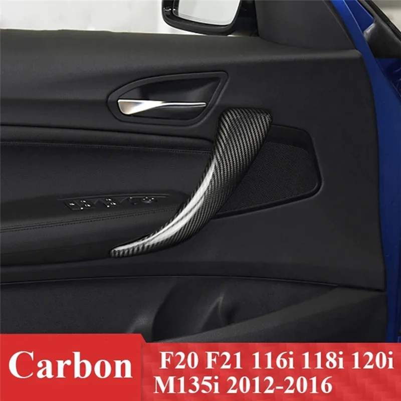 

B07A-ABS Carbon Fiber Car Interior Door Panel Cover For BMW 1 2 Series F20 F21 F22 F23 2012-2016 Door Pull Handle Trim