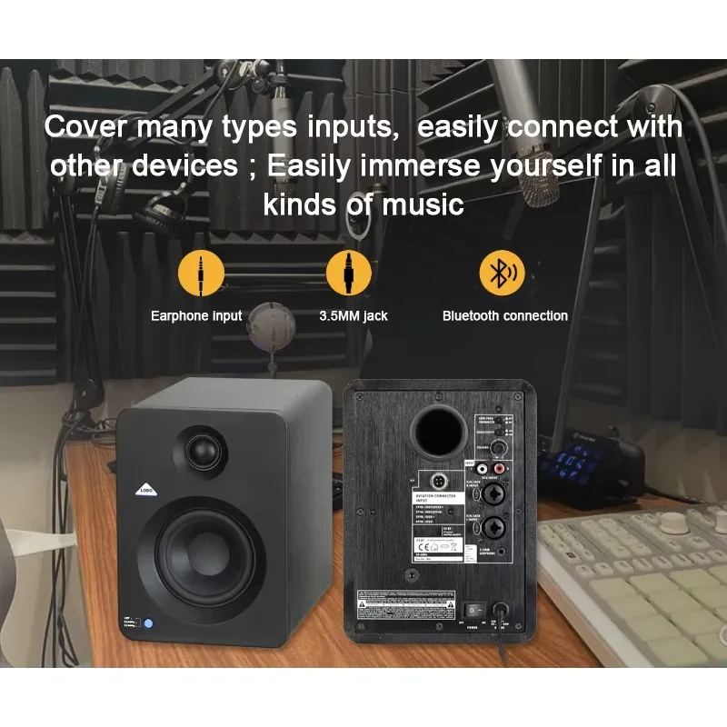 

Активные профессиональные Bluetooth-колонки Hi-Fi 100 Вт (пара) для студийного звука и домашней студии