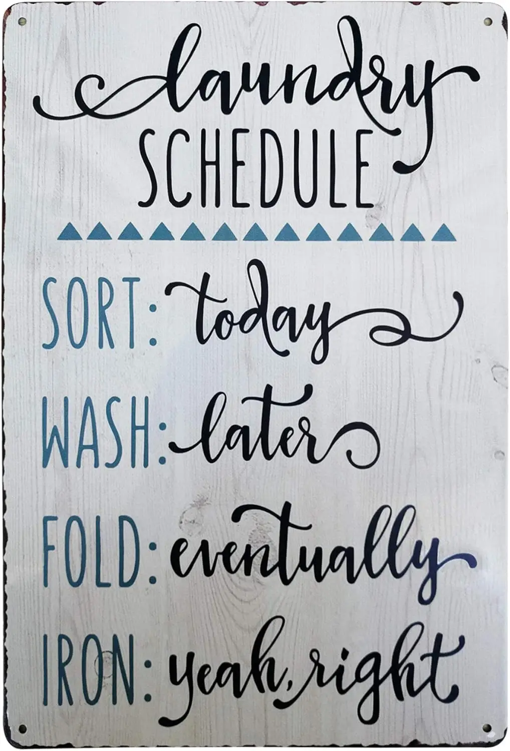 PXIYOU Laundry Schedule Vintage Farmhouse Laundry Room Sign Country Home Decor Washroom Signs Art Wall 8X12Inch sign sign sign