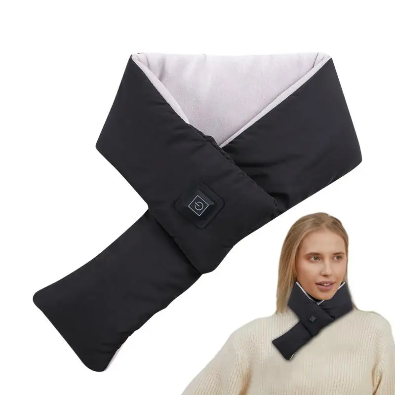 Electric Heated Scarf 3-Gear Adjustable Temperature Breathable Neck Wrap Humanized Design and Soft Neck Heating Pad for Offices