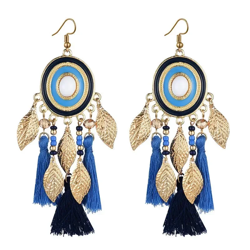 

2023 Beach Tassel Earrings, Summer Boho Eardrop Long Dangler Perfect for Vacation Reunion Dinner Party Jewelry for Women