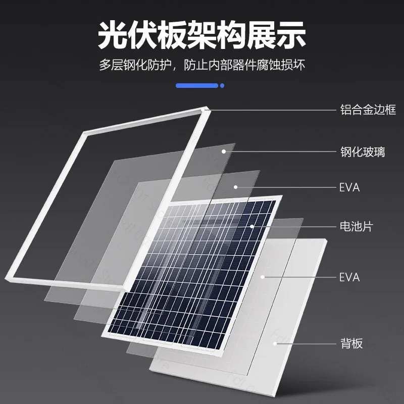 Solar System Off-grid Energy Storage System Lithium Battery for Home Farm Island Outdoor 4G Router Lighting Surveillance Camera
