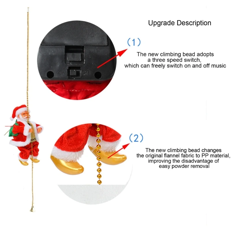 Điện Thang Ông Già Noel PlushsDoll Giáng Sinh Hình Tượng Trang Trí Lên Hạt Và Đi Xuống Đồ Chơi Trẻ Quà Tặng