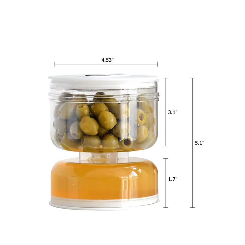 Tarro de pepinillos en seco y húmedo, dispensador de pepinillos y aceitunas, tarro de reloj de arena, contenedor de pepino para cocina, separador de jugo de alimentos, herramientas nuevas