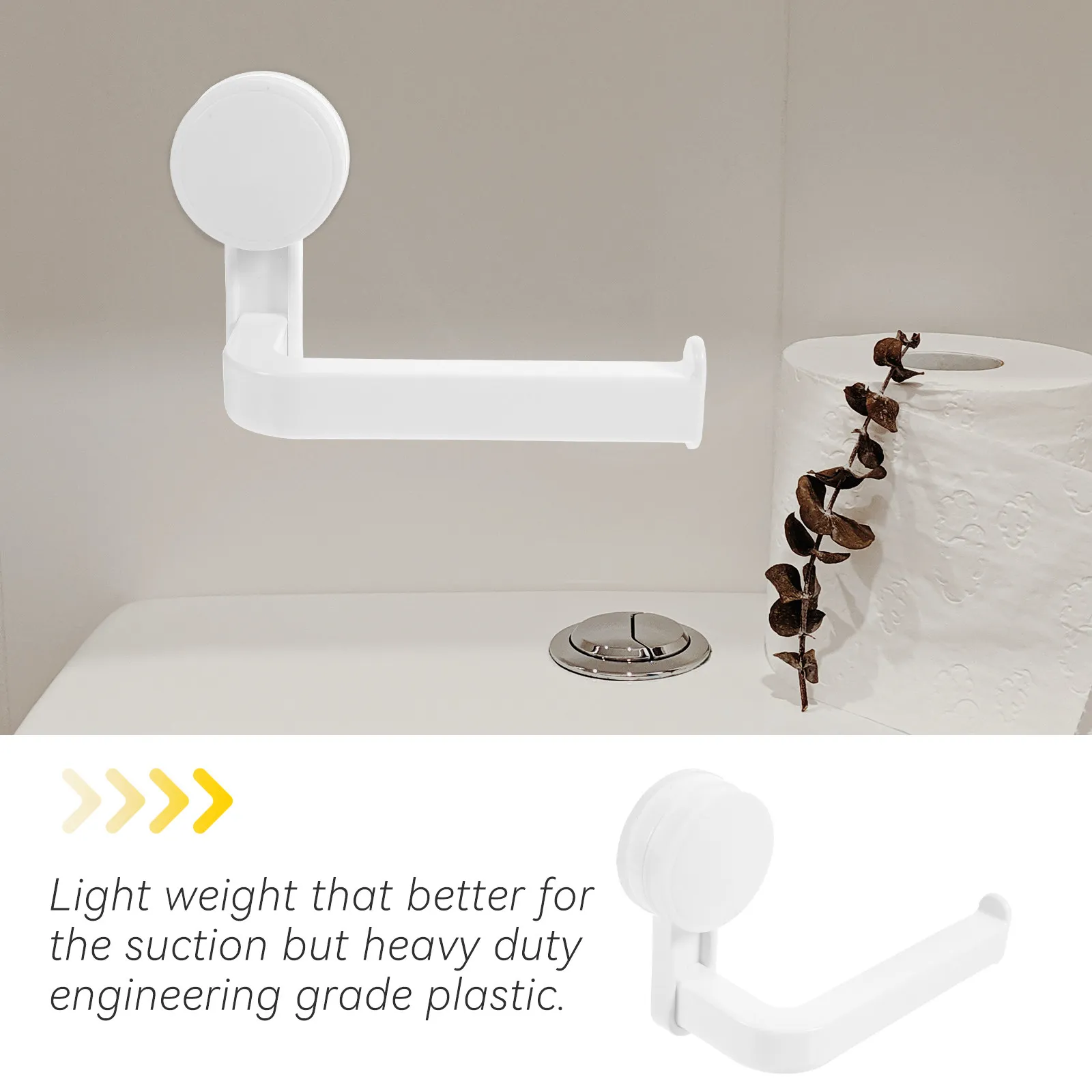 Vacuum Suction Cup Tissue Holder Easy Slide Paper Roll Removable Wall Mount Toilet Organizer Bathroom Towel Rack view 3