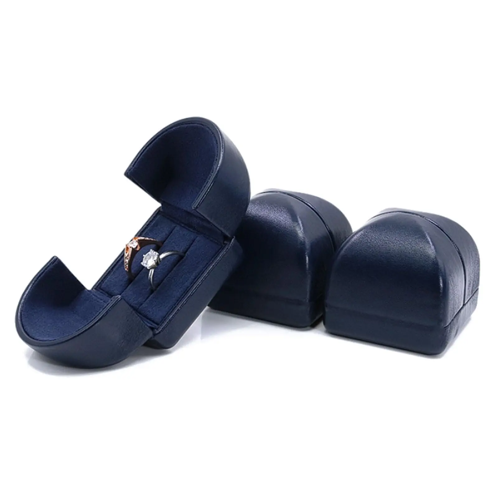 Jewelry Gift Box Compact Pair Ring Box Necklace Presentation Box Velvet-Lined For Tabletop Display Weddings Daily Jewelry