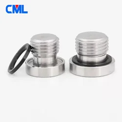 BSP Metric Male Thread 304 Stainless Steel Hex Socket End Cap ED Fluorine Rubber Ring Flange Hexagon Plug Oil Water Pipe Fitting