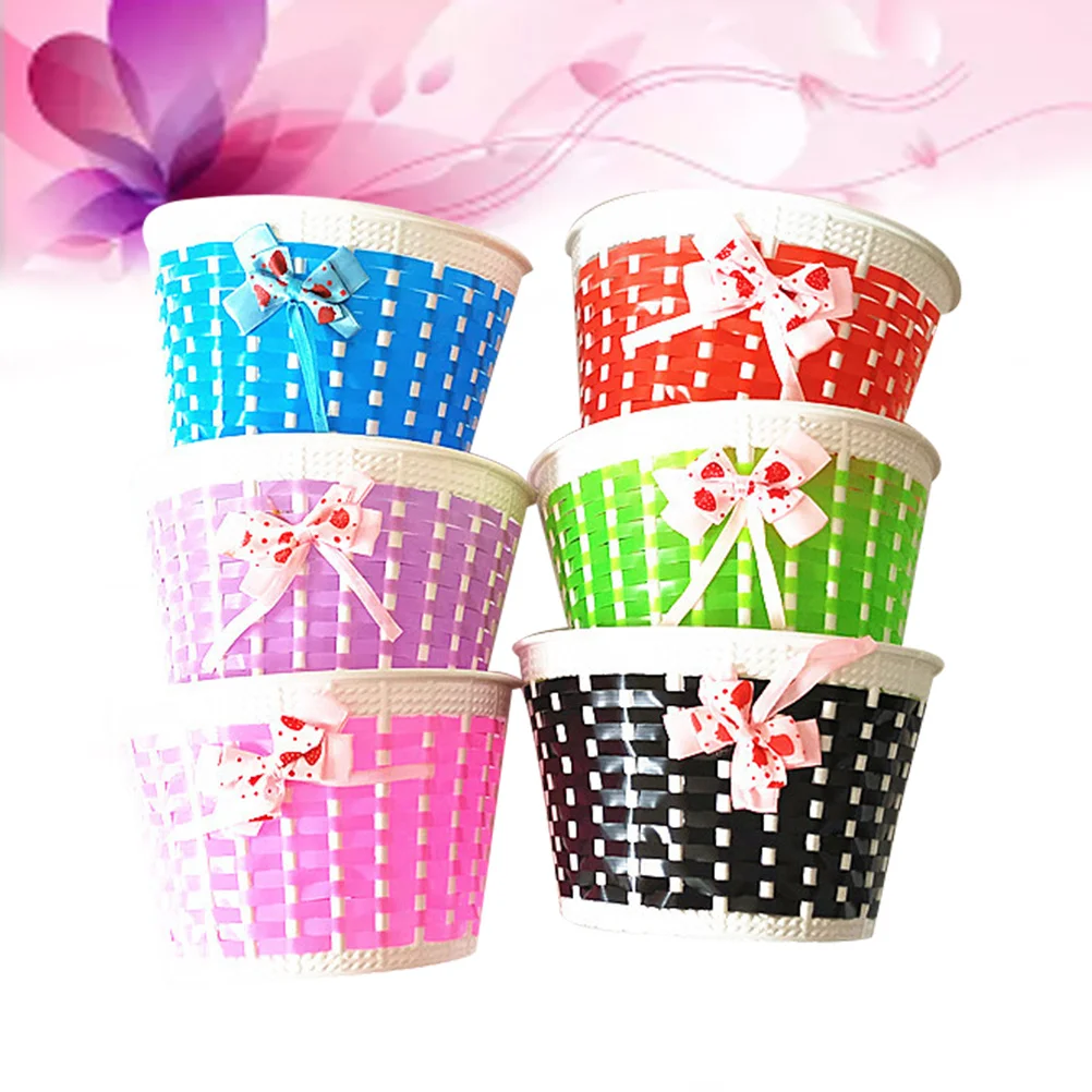 Adjustable Straps Front Basket Kids Woven Plastic Durable Easy Fix Release Storage for Girls Toddlers
