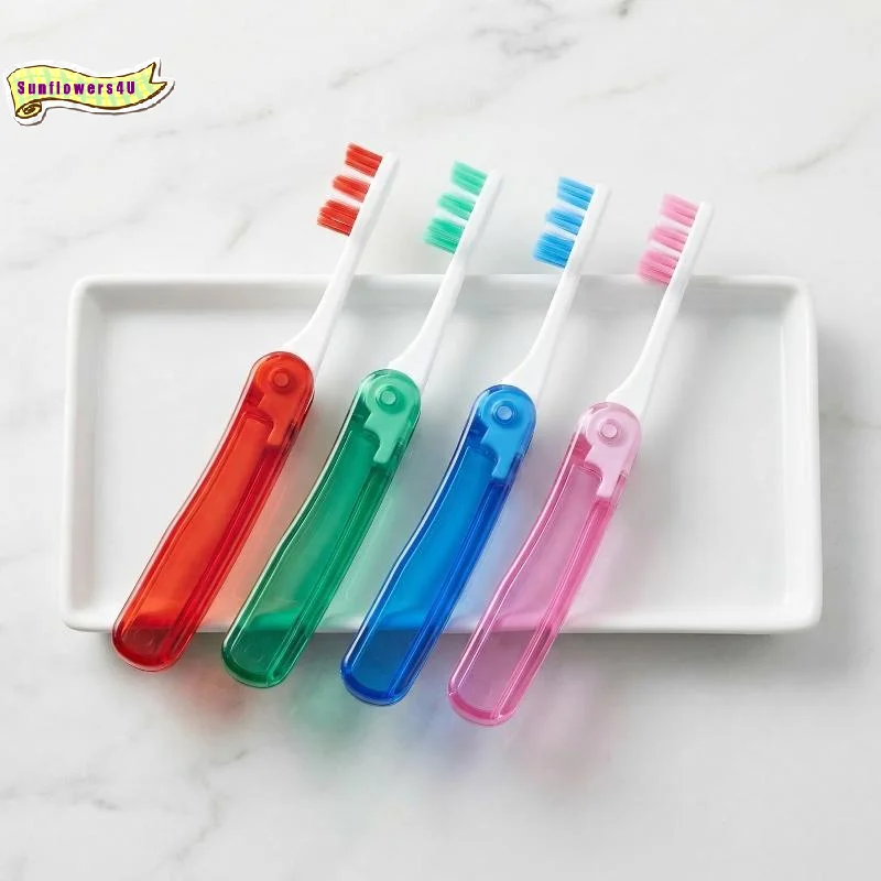 Portable Folding Toothbrush Set Soft Bristles Lightweight for Camping Hiking Travel and Daily Oral Care