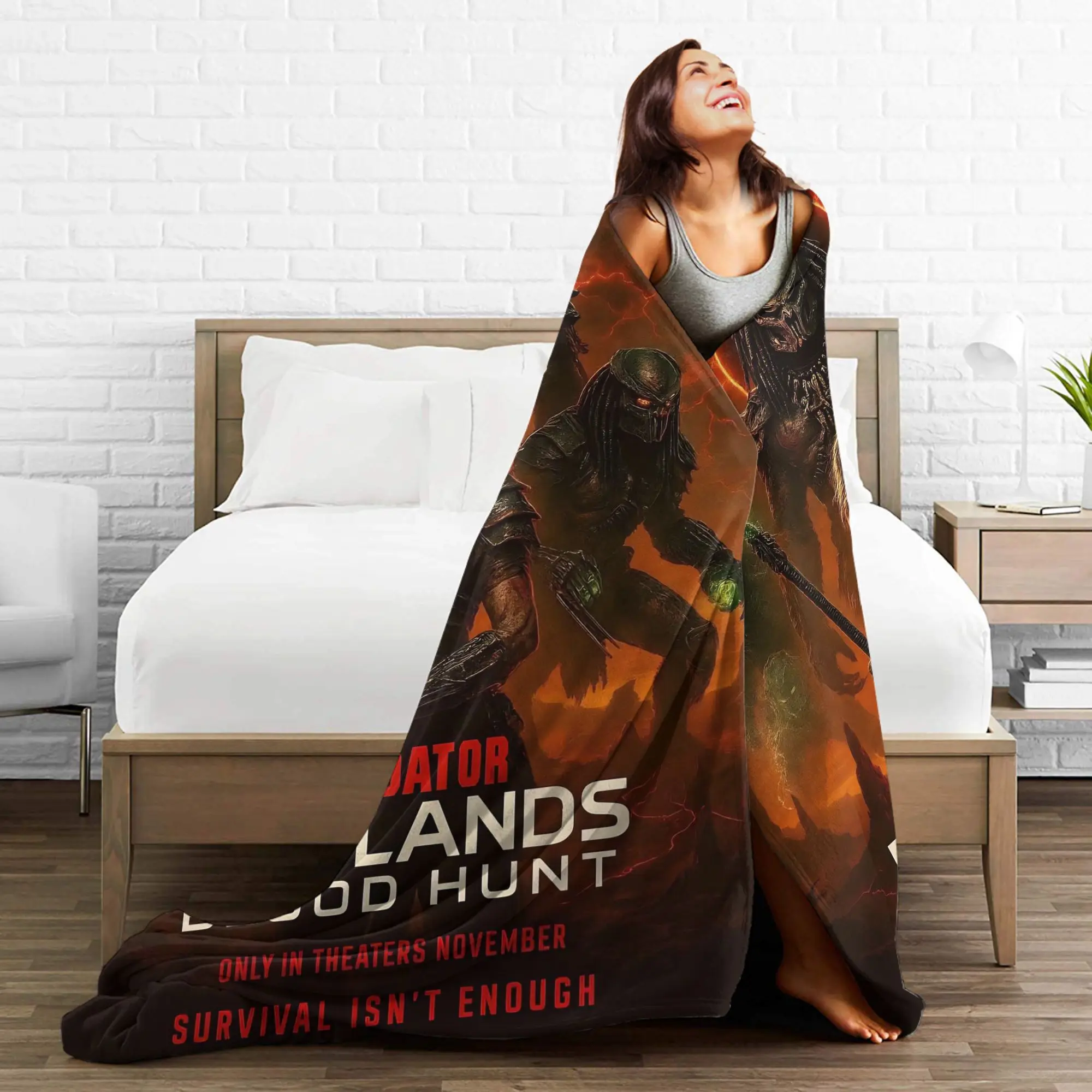 Predator Badlands 2025 Movies Blanket  Warm Fluffy Plush Bedding Throws For Couch Chair Bed Picnic Flannel Bedspread Bed Cover