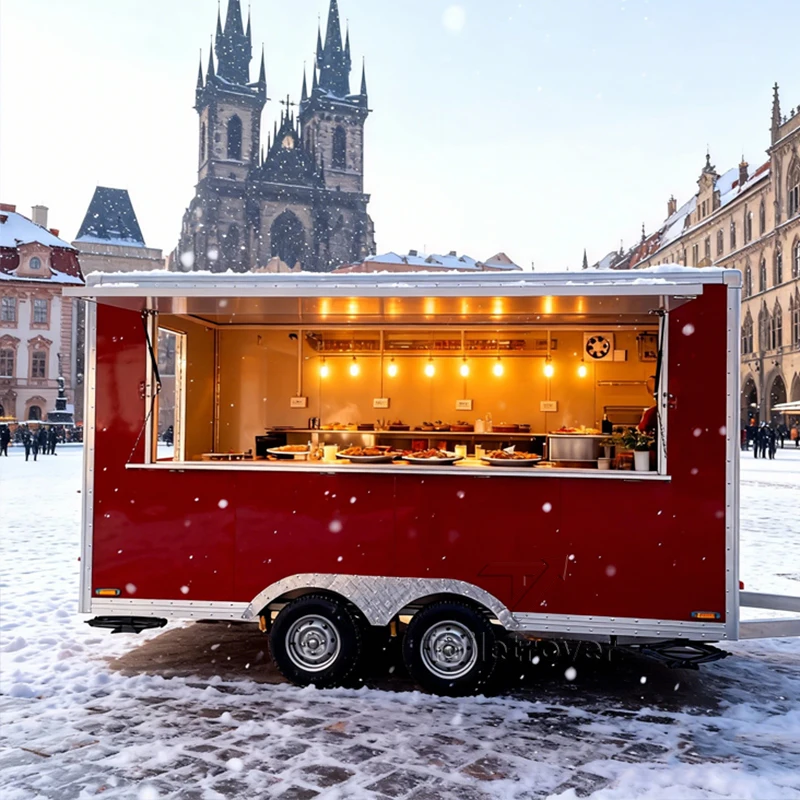 

Unique Custom Mobile Fast Food Truck Hot Dog Cake Sausage Teppanyaki Sandwich Streamlined Food Trailer for Sale