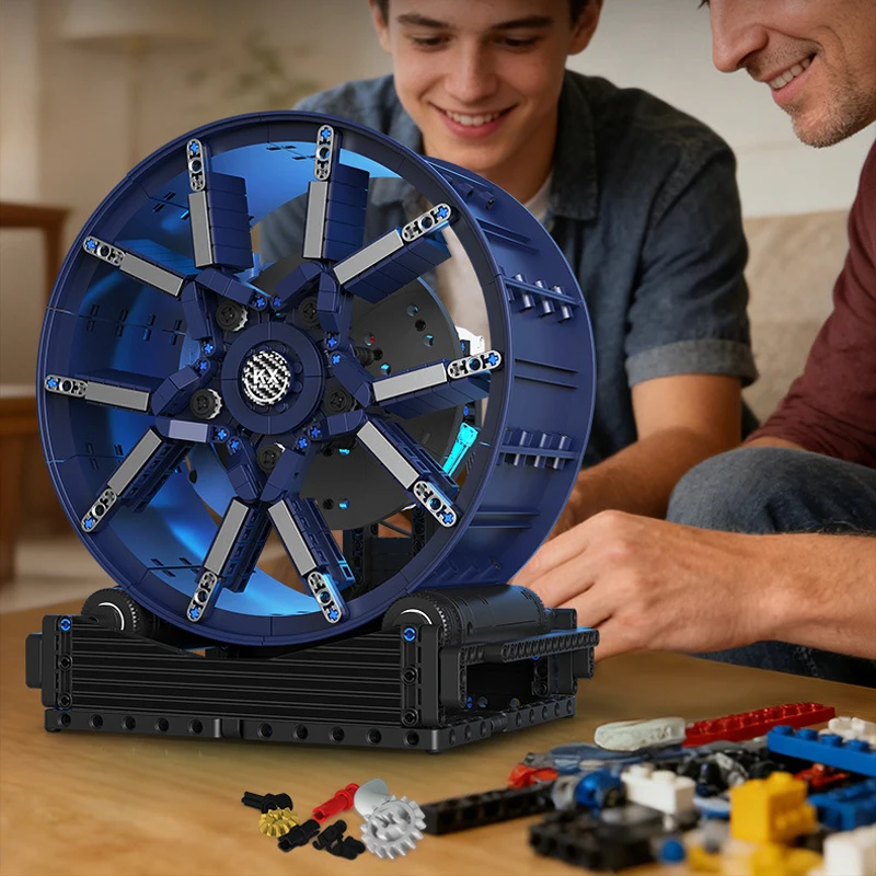 New K96252 857pcs MOC Technical Electric Brake Electroplated Wheels Building Blocks Bricks Assembling Children's Toys Gift Set