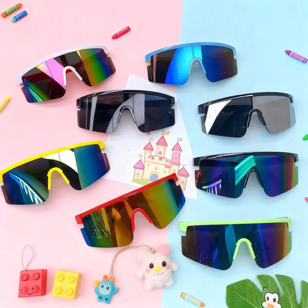 2026 Neue Kinder-Sonnenbrille Modische Radsport-Brille Sonnenschutz und Windschutz Kinder-Outdoor-Brille