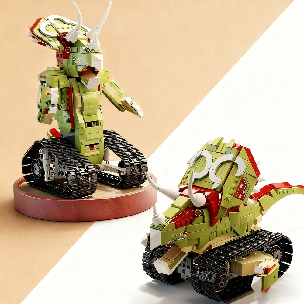 

870 шт., модель автомобиля динозавра, набор строительных блоков, создайте шедеври с дистанционным управлением для украшения комнаты, идеальные подарки на день рождения