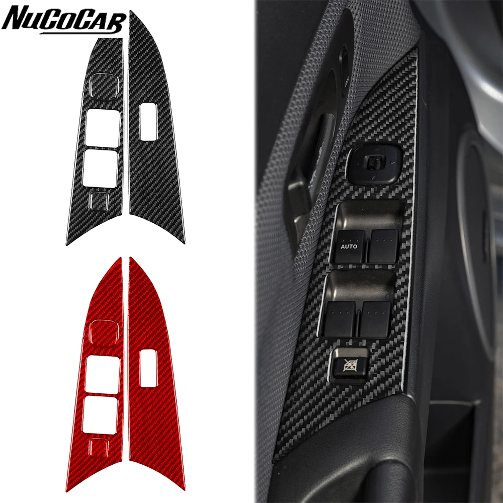 

For Mazda 3 Axela 2004-2009 Carbon Fiber Front door window lift control panel frame Car Accessories Interior Decorative Stickers