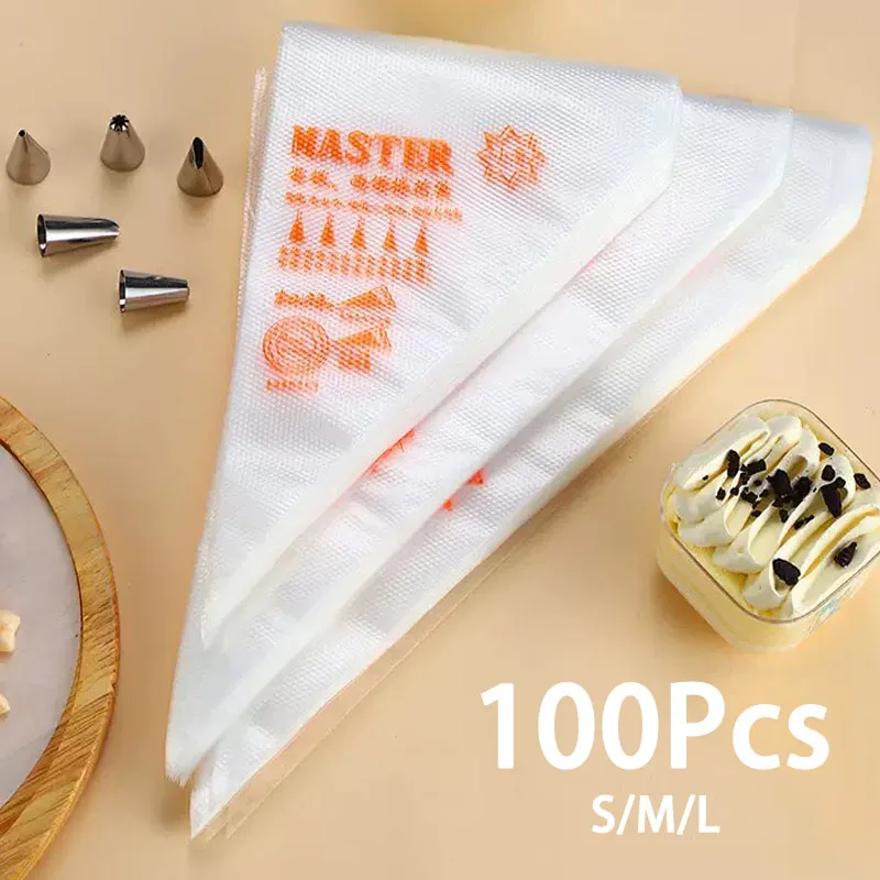 Disposable Piping Bags Kit Professional Cake Decorating Tools for Cupcakes Baking Fondant Pastry Cream Accessories 20/50/100Pcs