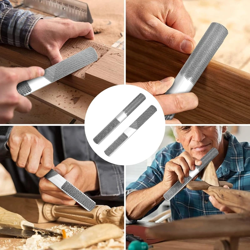 1/3pcs 4‑in‑1 Woodworking Special File Hand File Round Rasp Half Round Flat Needle Files Wood Rasp Set Wood Metal Sharping Tools