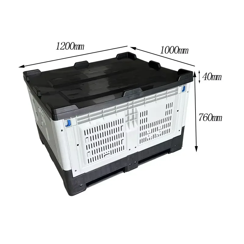 Durable PP Plastic Folding Storage Box With Lid High Impact Resistance Weatherproof Foldable Tray Container For Home