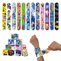 12pcs Sonic The Hedgehog Birthday Party Favors Cartoon Wrist Bracelet Baby Shower Kids Favor for Party Decorations