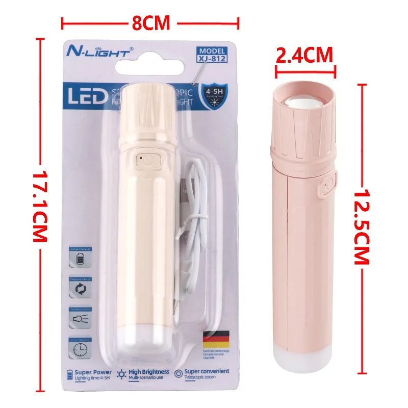 LED Flashlight Super Bright USB Rechargeable Multifunctional Portable Long Range Emergency Lighting Outdoor Home Camping Torch