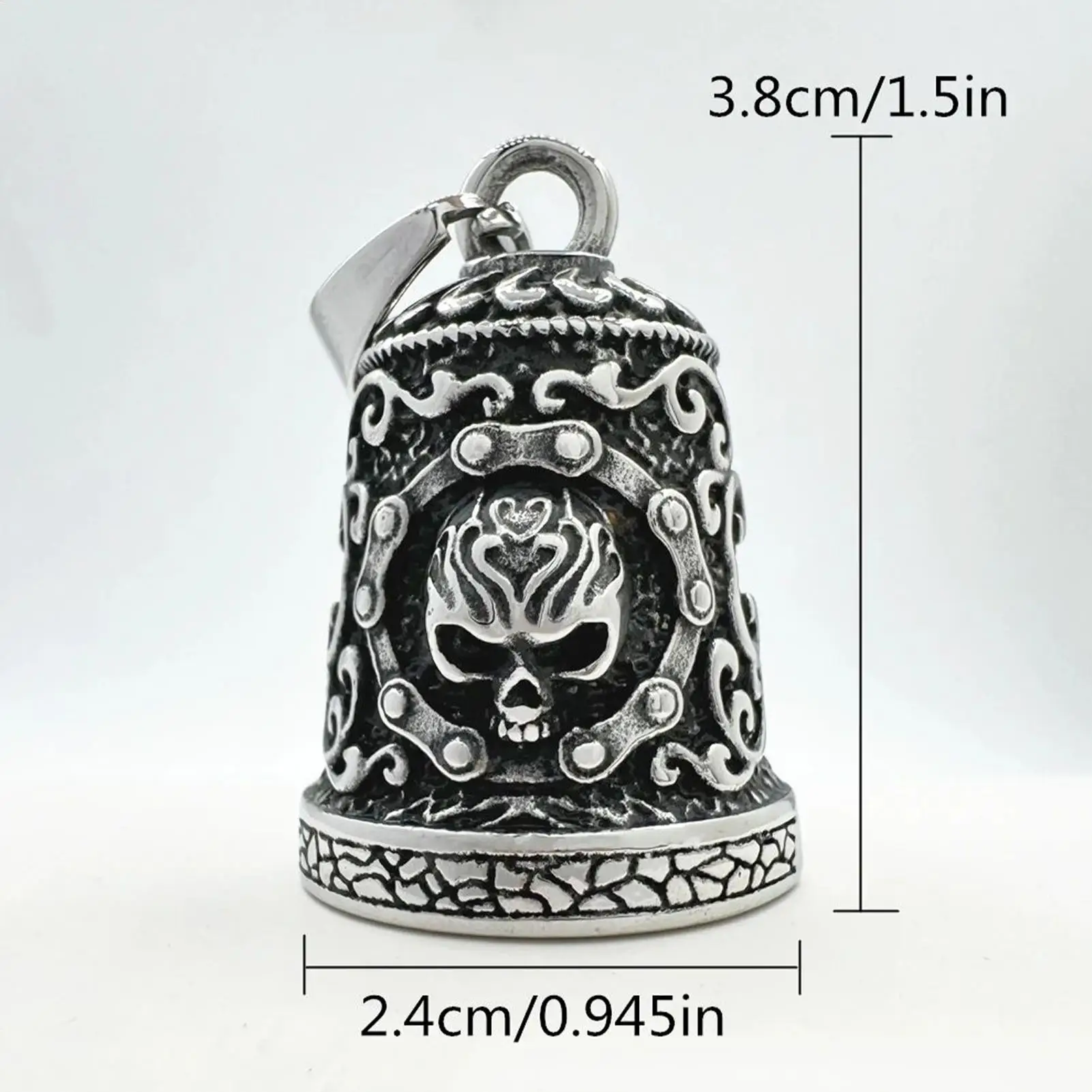 Skull Bell Charm Motorcycle Bells Decor For Men Rider Riding Weatherproof Motorbike Accessory Handmade Rider Key Chain Ornament view 6