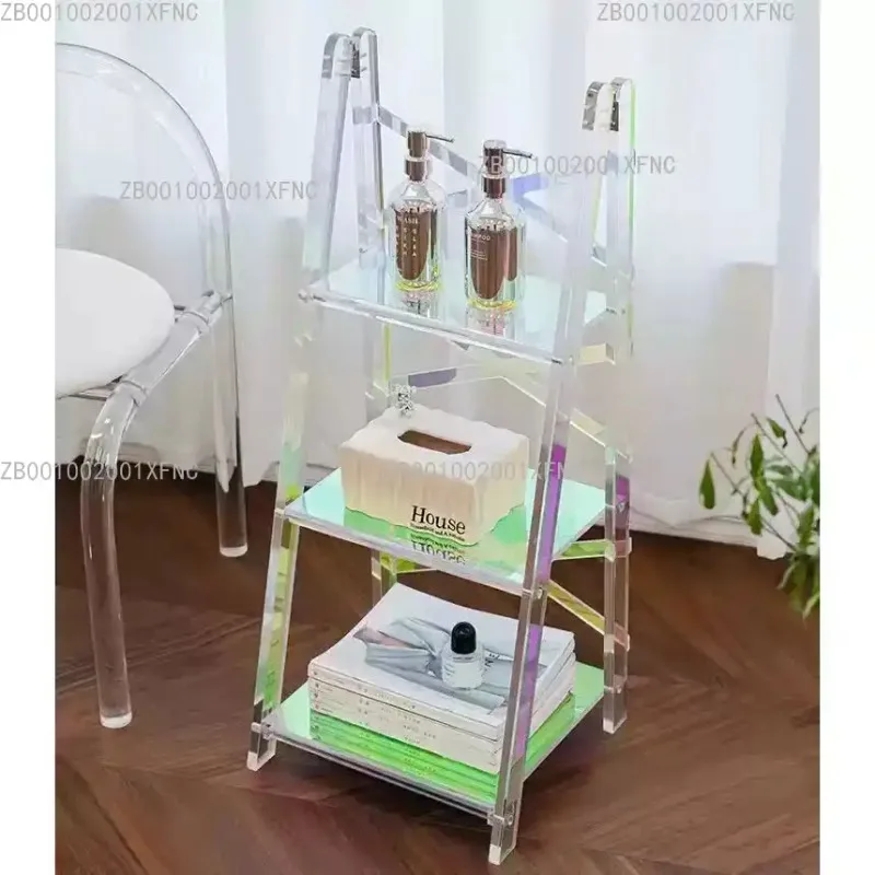 Creative Household Storage Cabinet, Transparent Trapezoidal Storage Rack for Bathroom & Living Room