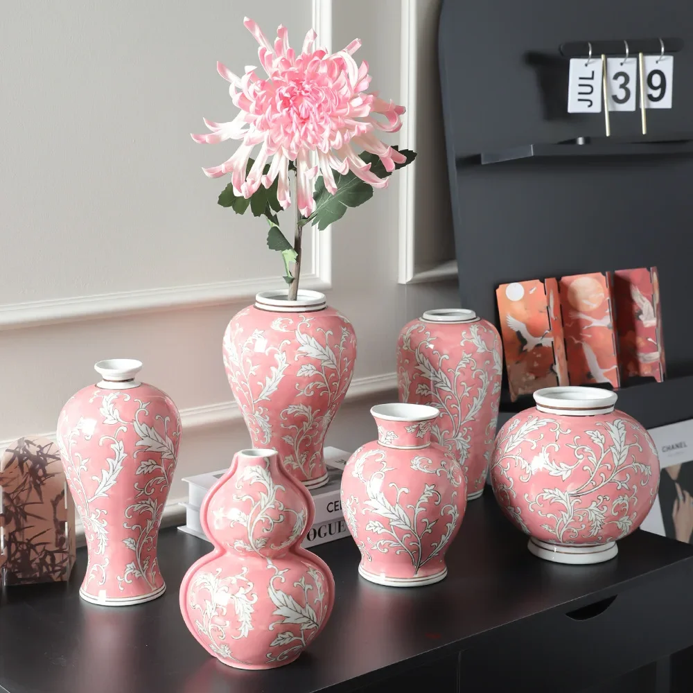 Blue and White Porcelain Ceramic Vase Chinese Retro Decoration Porcelain Bottle Flower Vase Home Decoration Accessories